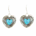Silver and Opal Textured Heart Earrings